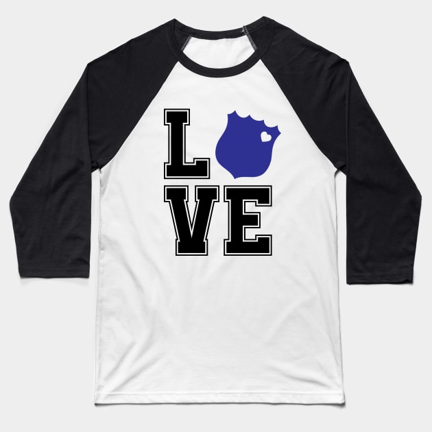 Police Officer Love Policeman Cop Wife Baseball T-Shirt by Leafy Threads Co